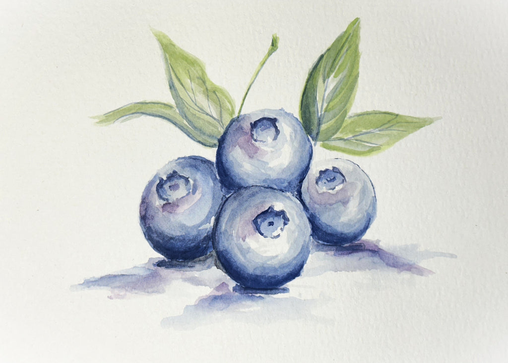 Watercolor Print- Blueberry