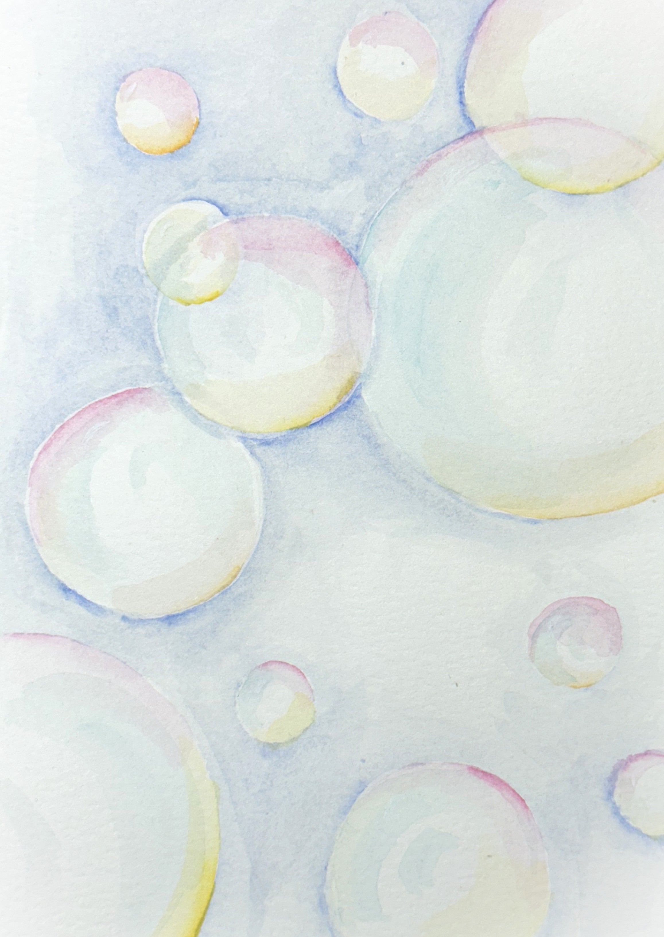 Watercolor Print- My Bubbles