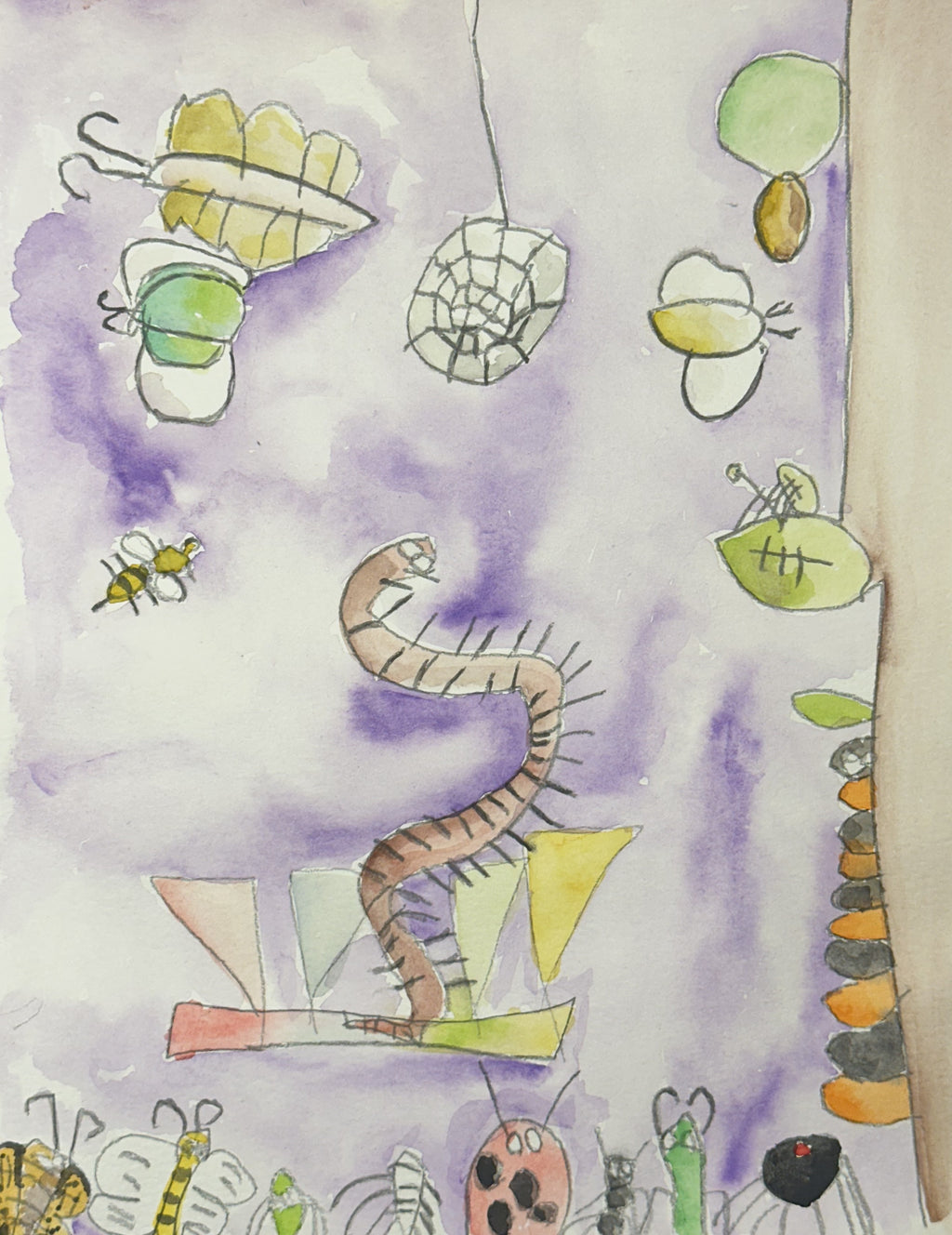 Watercolor Print- Bug Party
