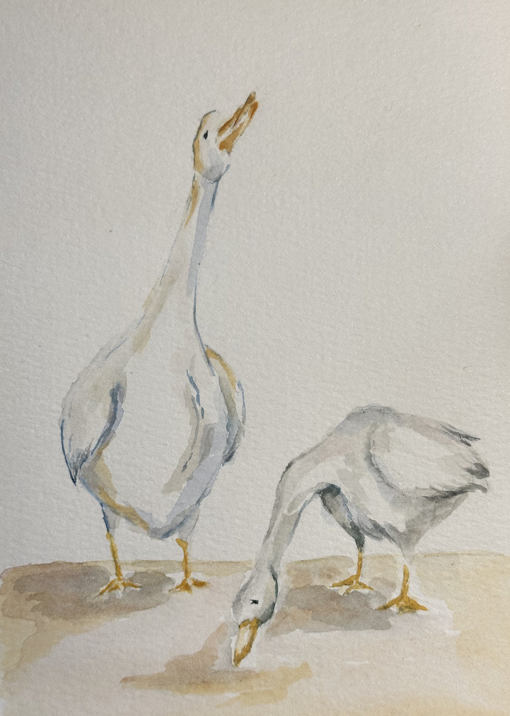 Watercolor Print- Geese (Up Goose, Down Goose)