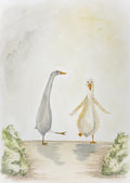 Watercolor Print- Silly Geese