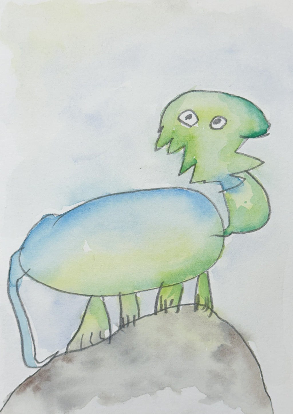 Watercolor Print-  Chameleon