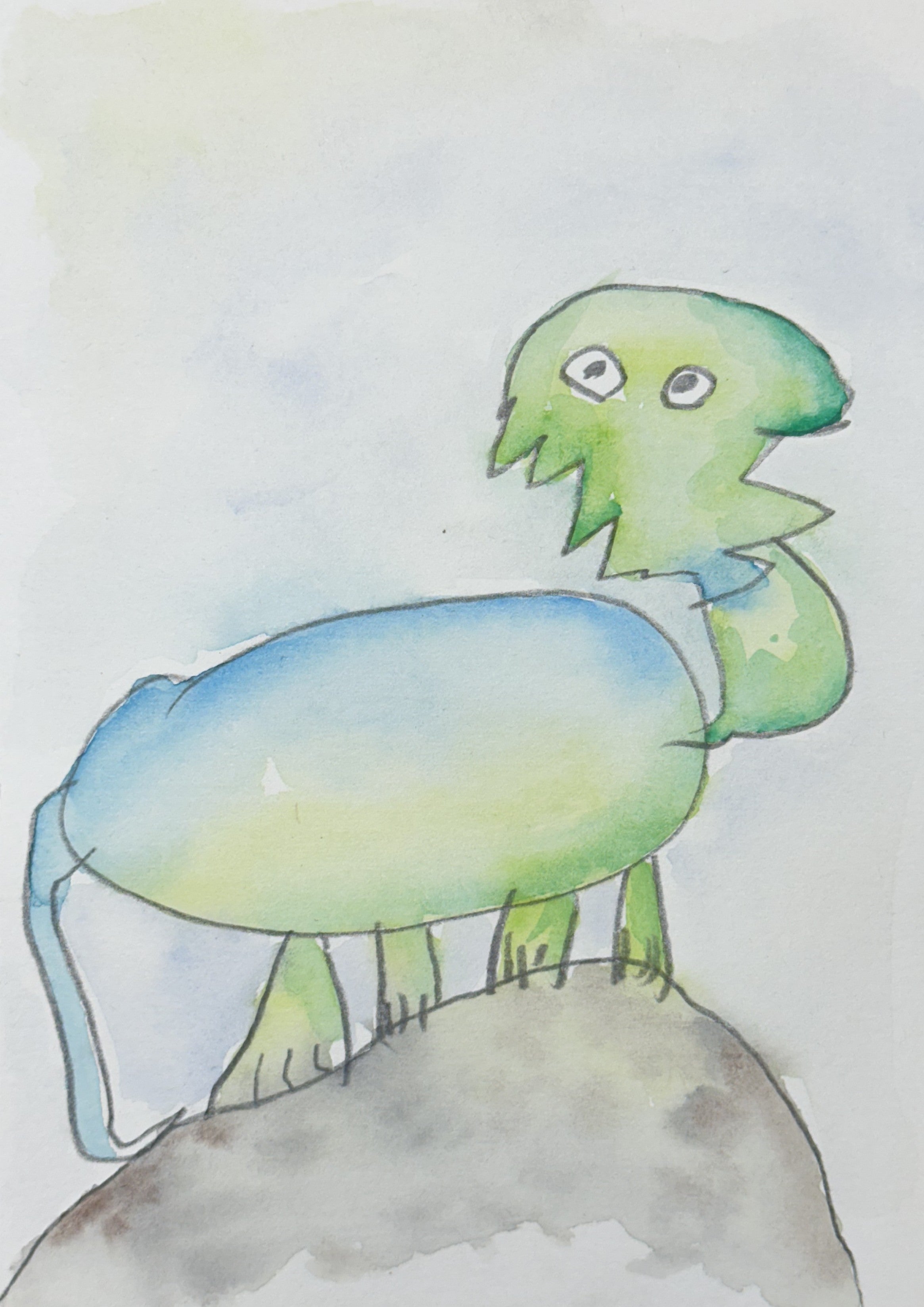 Watercolor Print-  Chameleon